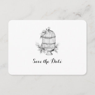 Tarjeta personalizada de aviso de boda en jaula de
