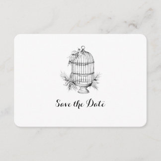 Tarjeta personalizada de aviso de boda en jaula de