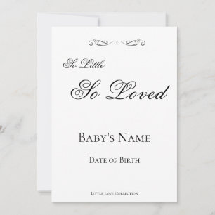 Tarjeta Personalizada de Bebé Tan Pequeño Tan Amad