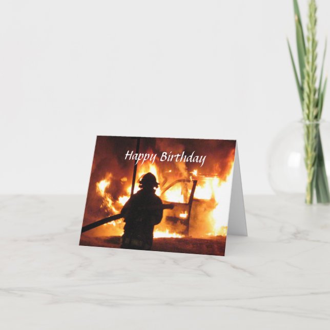 Tarjeta Personalizada de Bombero con Información d (Anverso)