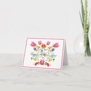 tarjeta personalizada de bordado floral