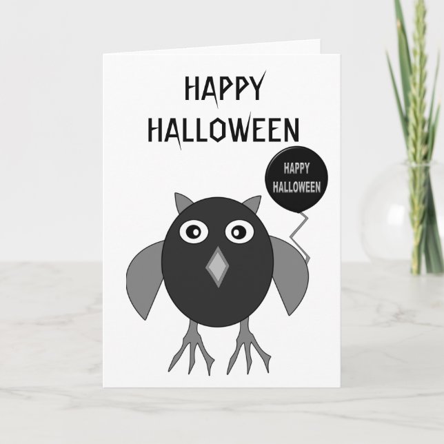 Tarjeta personalizada de búho para fiesta de Hallo (Anverso)