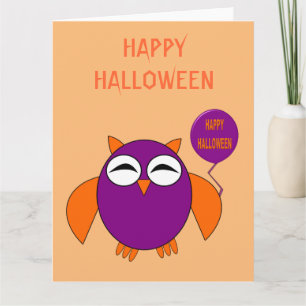 Tarjeta personalizada de búho para fiesta de Hallo