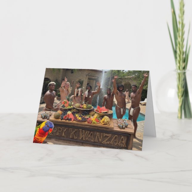 Tarjeta personalizada de celebración de Kwanzaa ga (Anverso)