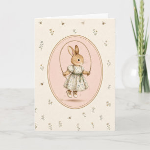 Tarjeta personalizada de conejita vintage con past