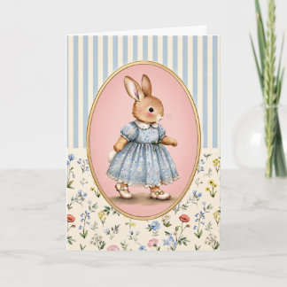 Tarjeta personalizada de conejita vintage con past