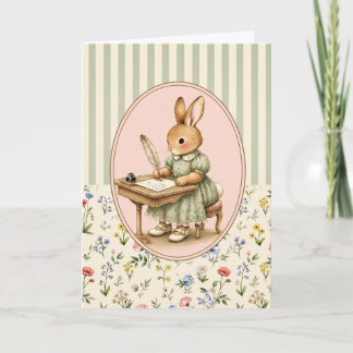 Tarjeta personalizada de conejita vintage con past