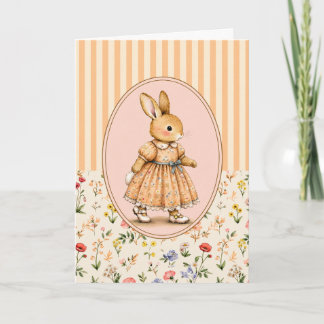 Tarjeta personalizada de conejita vintage con past