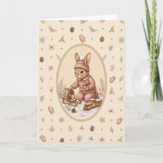Tarjeta personalizada de conejita vintage con past