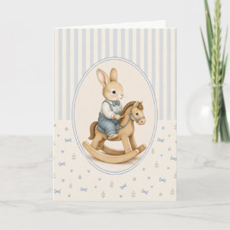 Tarjeta personalizada de conejito vintage para niñ
