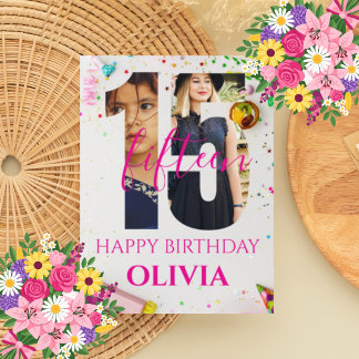 tarjeta personalizada de cumpleaños 15 feliz