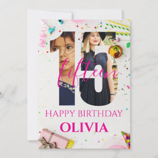 tarjeta personalizada de cumpleaños 15 feliz