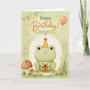Tarjeta Personalizada de Cumpleaños de Rana Adorab
