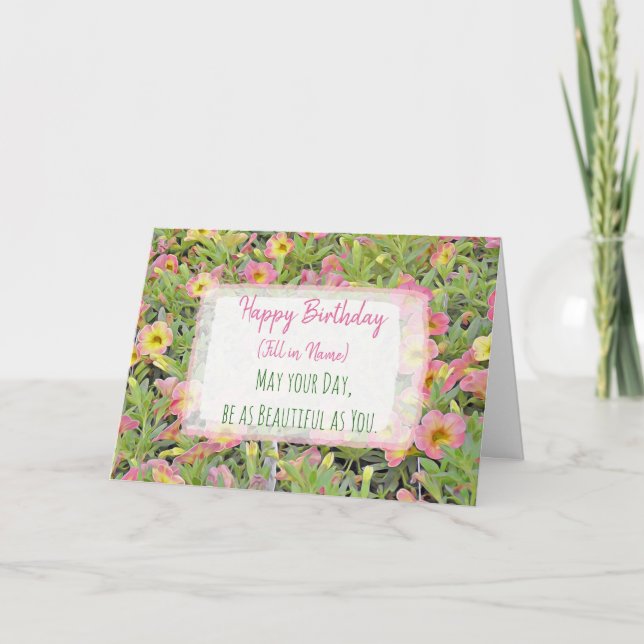 Tarjeta personalizada de cumpleaños feliz (Anverso)
