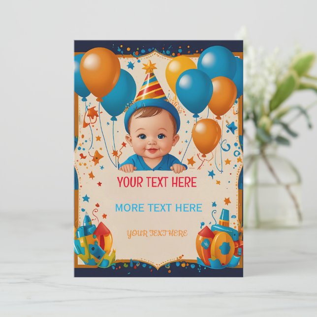 Tarjeta personalizada de cumpleaños feliz para niñ (Anverso de pie)