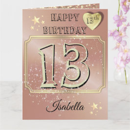Tarjeta personalizada de cumpleaños número 13 para
