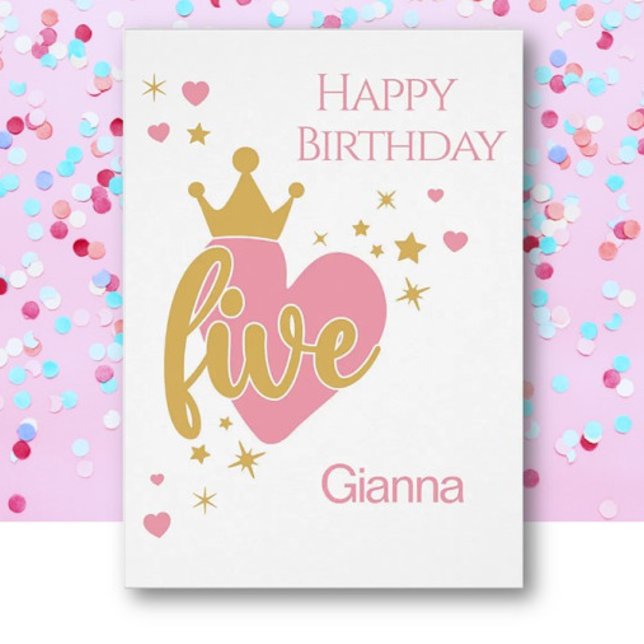 Tarjeta personalizada de cumpleaños número 5 feliz (Subido por el creador)