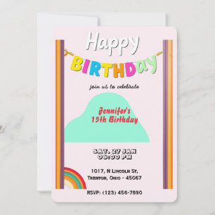 Tarjeta personalizada de cumpleaños Rainbow Happy