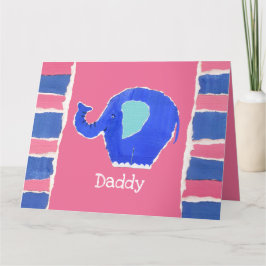 Tarjeta personalizada de Día del Padre con elefant