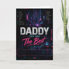 Tarjeta personalizada de Día del Padre Cyberpunk