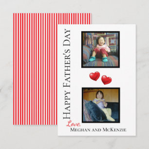 Tarjeta personalizada de dos fotos del Día del Pad