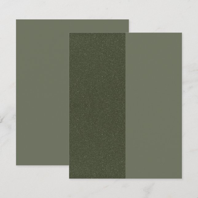 Tarjeta personalizada de dos tonos verde musgo par (Anverso / Reverso)