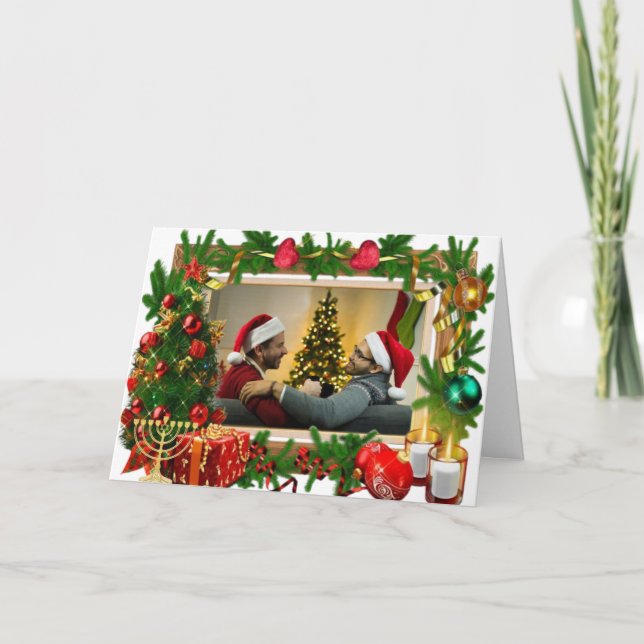 Tarjeta personalizada de Felices Fiestas LGBTQIA+  (Anverso)