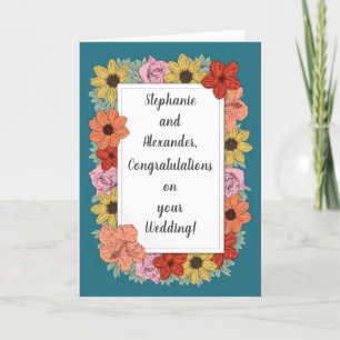Tarjeta personalizada de felicitaciones de boda en