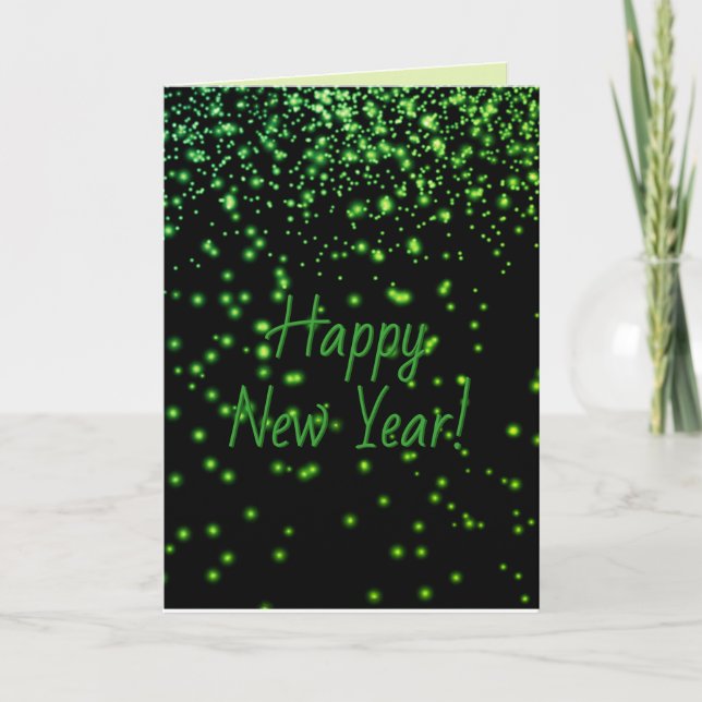 Tarjeta personalizada de FELIZ AÑO NUEVO con brill (Anverso)
