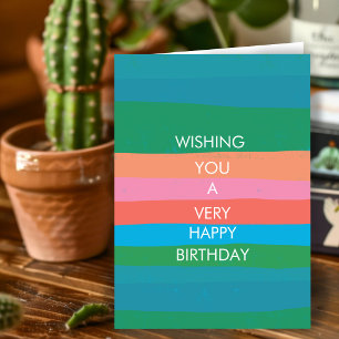 Tarjeta personalizada de FELIZ CUMPLEAÑOS con raya