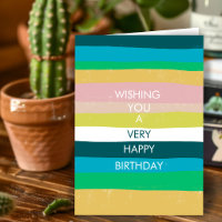 Tarjeta personalizada de FELIZ CUMPLEAÑOS con raya