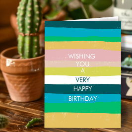 Tarjeta personalizada de FELIZ CUMPLEAÑOS con raya
