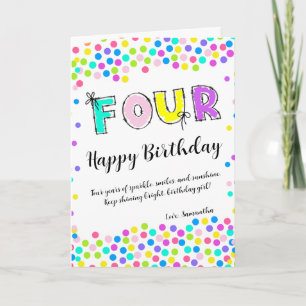 Tarjeta Personalizada de Feliz Cumpleaños Niña Eda