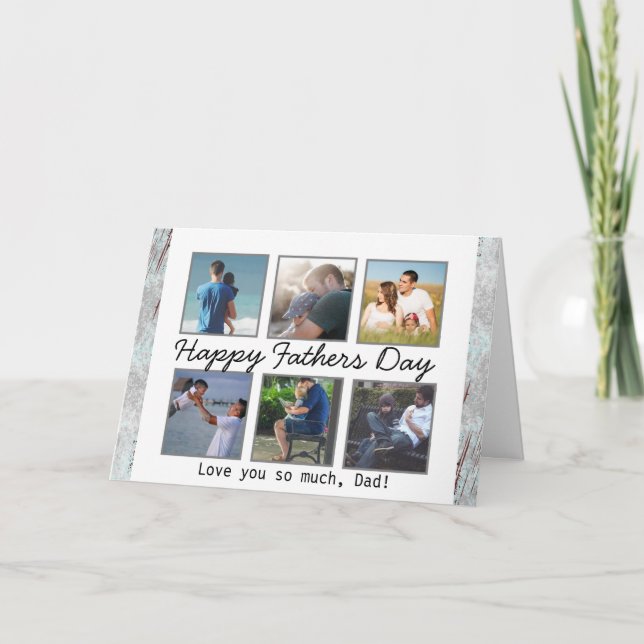 Tarjeta personalizada de Feliz Día del Padre con f (Anverso)