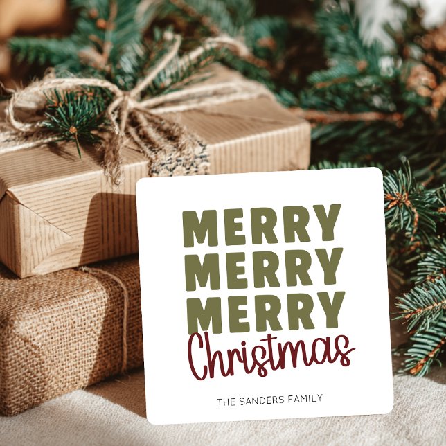 Tarjeta personalizada de Feliz Feliz Feliz Navidad (Subido por el creador)