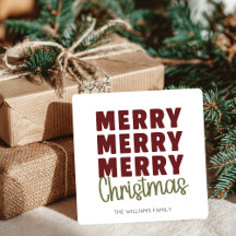 Tarjeta personalizada de Feliz Feliz Feliz Navidad