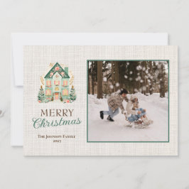 Tarjeta personalizada de Feliz Navidad con fotos