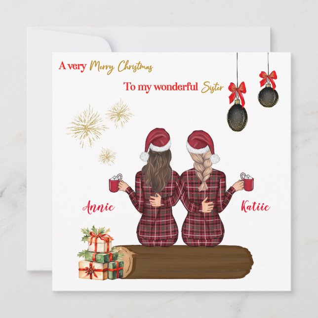 Tarjeta personalizada de Feliz Navidad para mejor  (Anverso)