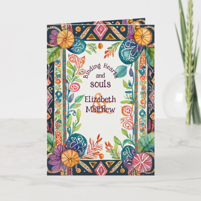 TARJETA PERSONALIZADA DE FLORAL FOLKART PAGAN (Anverso)