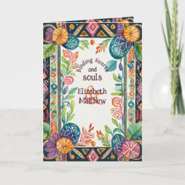TARJETA PERSONALIZADA DE FLORAL FOLKART PAGAN