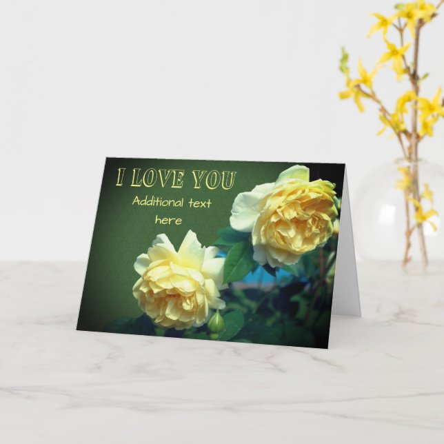 Tarjeta Personalizada de Flores de Rosas Amarillas (flor amarilla)