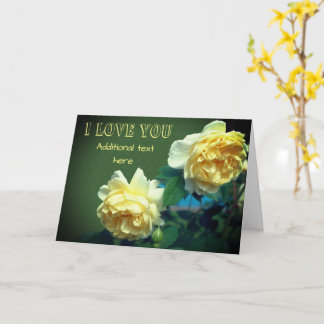 Tarjeta Personalizada de Flores de Rosas Amarillas