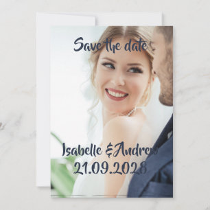 Tarjeta personalizada de foto de boda para guardar