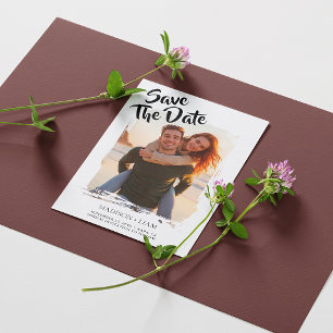 Tarjeta Personalizada de Foto de Boda para Guardar