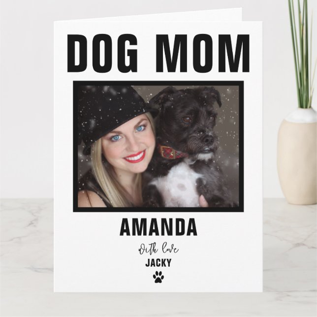 Tarjeta personalizada de foto de mamá perruna (Anverso)