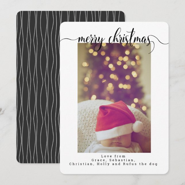 Tarjeta personalizada de fotografía para Navidades (Anverso / Reverso)