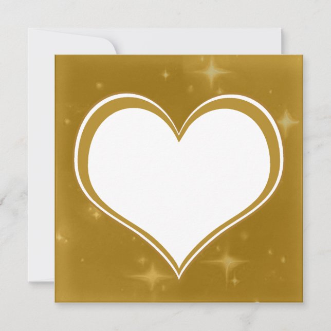 Tarjeta personalizada de fotos del corazón de Gold (Anverso)