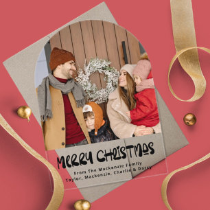 Tarjeta personalizada de fotos navideñas de Feliz