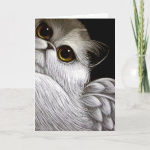 Tarjeta personalizada de gato persa ángel bicolor
