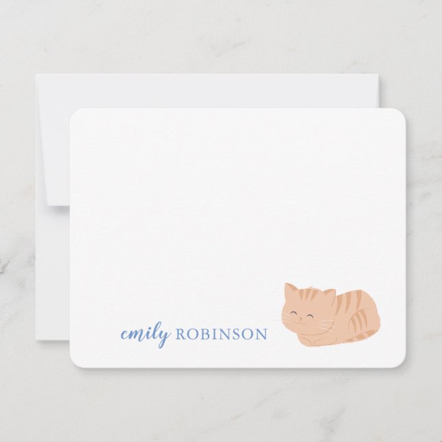 Tarjeta Personalizada de Gato Tabby Adorable (Anverso)